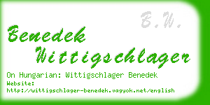 benedek wittigschlager business card